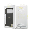 Guess Guess iPhone 17 Pro/iPhone 18 Pro Coque arrière MagSafe similicuir PU Motif pivoine estampé à chaud - Noir