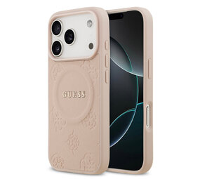 Guess Guess iPhone 17 Pro Back cover coque - Rose - Magsafe PU Leather - Peony Hot Stamp