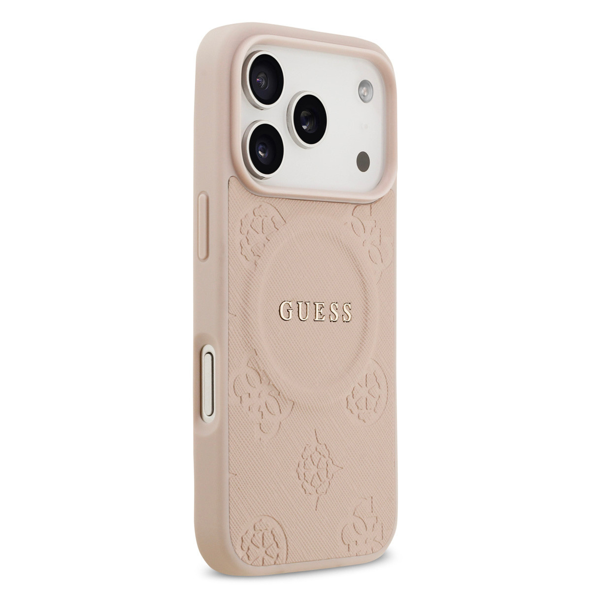 Guess Guess iPhone 17 Pro Backcover hoesje - Magsafe PU Leather - Peony Hot Stamp - Roze, foto 4 van 6