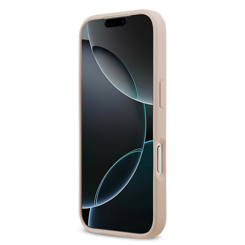 Guess Guess iPhone 17 Pro Back cover case - Magsafe PU Leather - Peony Hot Stamp - Pink Guess Guess iPhone 17 Pro Back cover case - Magsafe PU Leather - Peony Hot Stamp - Pink