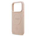 Guess Guess iPhone 17 Pro/iPhone 18 Pro Handyhülle MagSafe PU-Kunstleder Geprägtes Pfingstrosenmotiv - Rosa