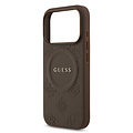 Guess Guess iPhone 17 Pro/iPhone 18 Pro Handyhülle MagSafe PU-Kunstleder Geprägtes Pfingstrosenmotiv - Braun