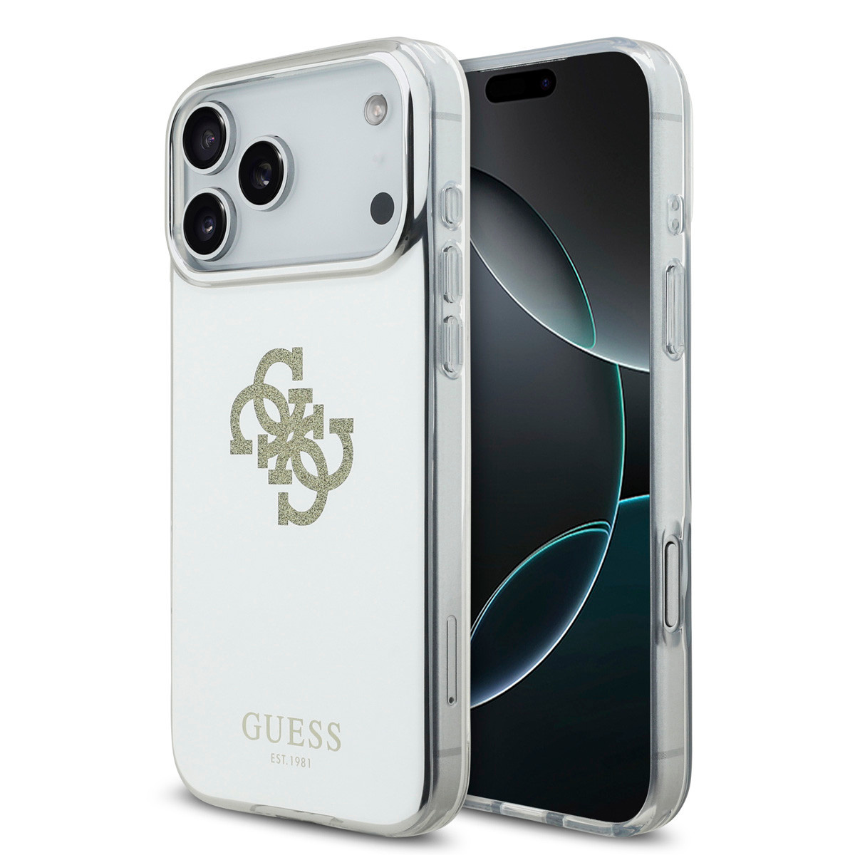 Guess Guess iPhone 17 Pro Max Backcover hoesje - MagSafe - Mirror Case With Big 4G Glittern Logo - Goud