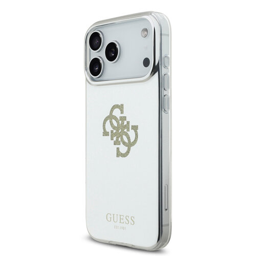 Guess Guess iPhone 17 Pro Max/iPhone 18 Pro Max Coque arrière MagSafe Finition miroir avec grand logo 4G à paillettes - Doré