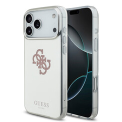 Guess iPhone 17 Pro Max/iPhone 18 Pro Max Handyhülle MagSafe Spiegeloberfläche mit großem 4G-Glitzerlogo - Rosa