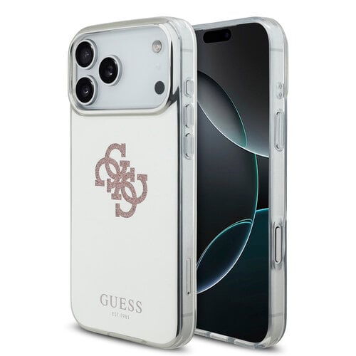 Guess Guess iPhone 17 Pro Max/iPhone 18 Pro Max Handyhülle MagSafe Spiegeloberfläche mit großem 4G-Glitzerlogo - Rosa