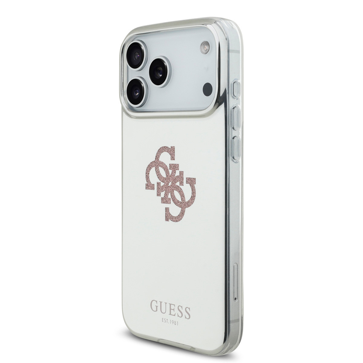 Guess Guess iPhone 17 Pro Max Backcover hoesje - MagSafe - Mirror Case With Big 4G Glittern Logo - Roze, foto 2 van 6