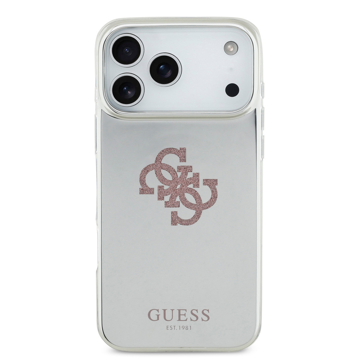 Guess Guess iPhone 17 Pro Max Backcover hoesje - MagSafe - Mirror Case With Big 4G Glittern Logo - Roze, foto 3 van 6