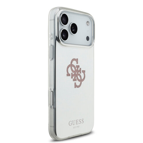 Guess Guess iPhone 17 Pro Max/iPhone 18 Pro Max Handyhülle MagSafe Spiegeloberfläche mit großem 4G-Glitzerlogo - Rosa