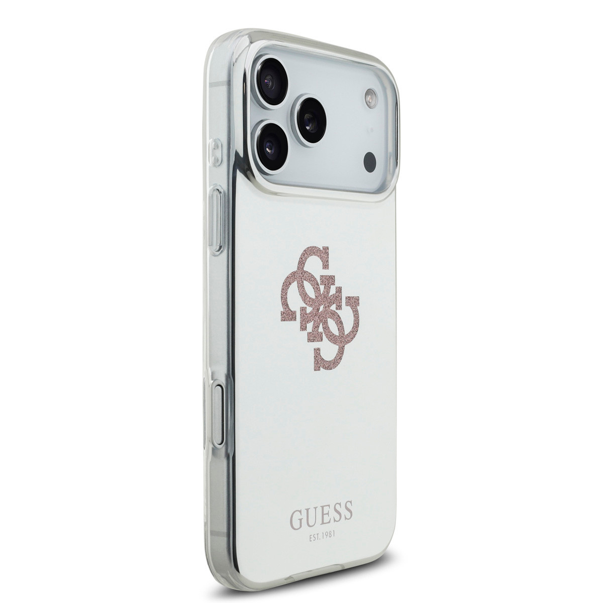 Guess Guess iPhone 17 Pro Max Backcover hoesje - MagSafe - Mirror Case With Big 4G Glittern Logo - Roze, foto 4 van 6