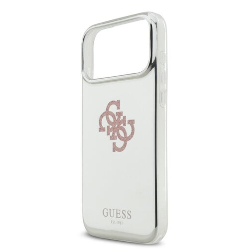 Guess Guess iPhone 17 Pro Max/iPhone 18 Pro Max Handyhülle MagSafe Spiegeloberfläche mit großem 4G-Glitzerlogo - Rosa