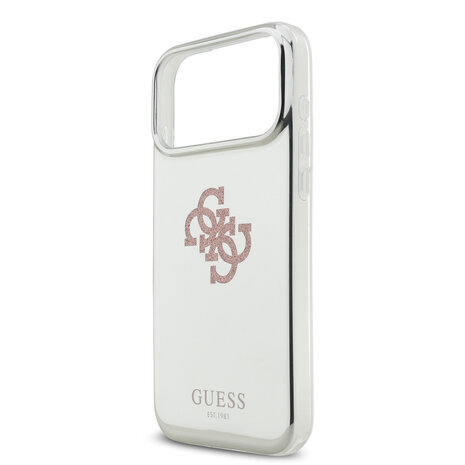 Guess Guess iPhone 17 Pro Max Backcover hoesje - MagSafe - Mirror Case With Big 4G Glittern Logo - Roze