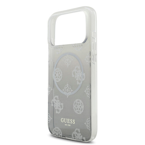 Guess Guess iPhone 17 Pro Max/iPhone 18 Pro Max Handyhülle MagSafe Pfingstrosenmotiv mit Farbverlauf und Glitzer - Schwarz