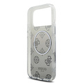 Guess Guess iPhone 17 Pro Max/iPhone 18 Pro Max Coque arrière MagSafe Motif pivoine en dégradé avec paillettes - Noir