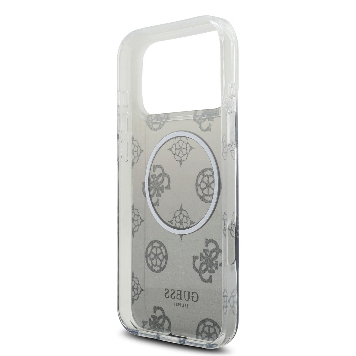 Guess Guess iPhone 17 Pro Max Backcover hoesje - MagSafe - Gradient Peony & Glitter Pattern - Zwart, foto 6 van 6