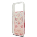 Guess Guess iPhone 17 Pro Max/iPhone 18 Pro Max Coque arrière MagSafe Motif pivoine en dégradé avec paillettes - Rose