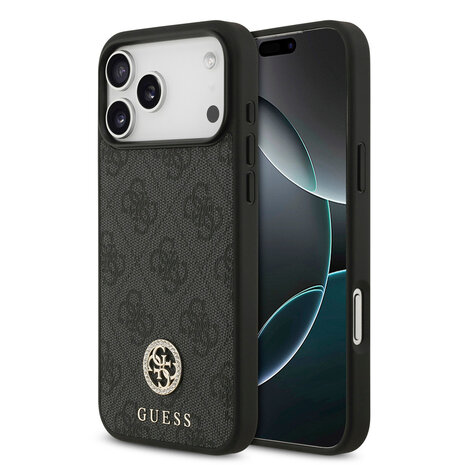 Guess Guess iPhone 17 Pro Max Back cover case - MagSafe - 4G Strass Logo - Black