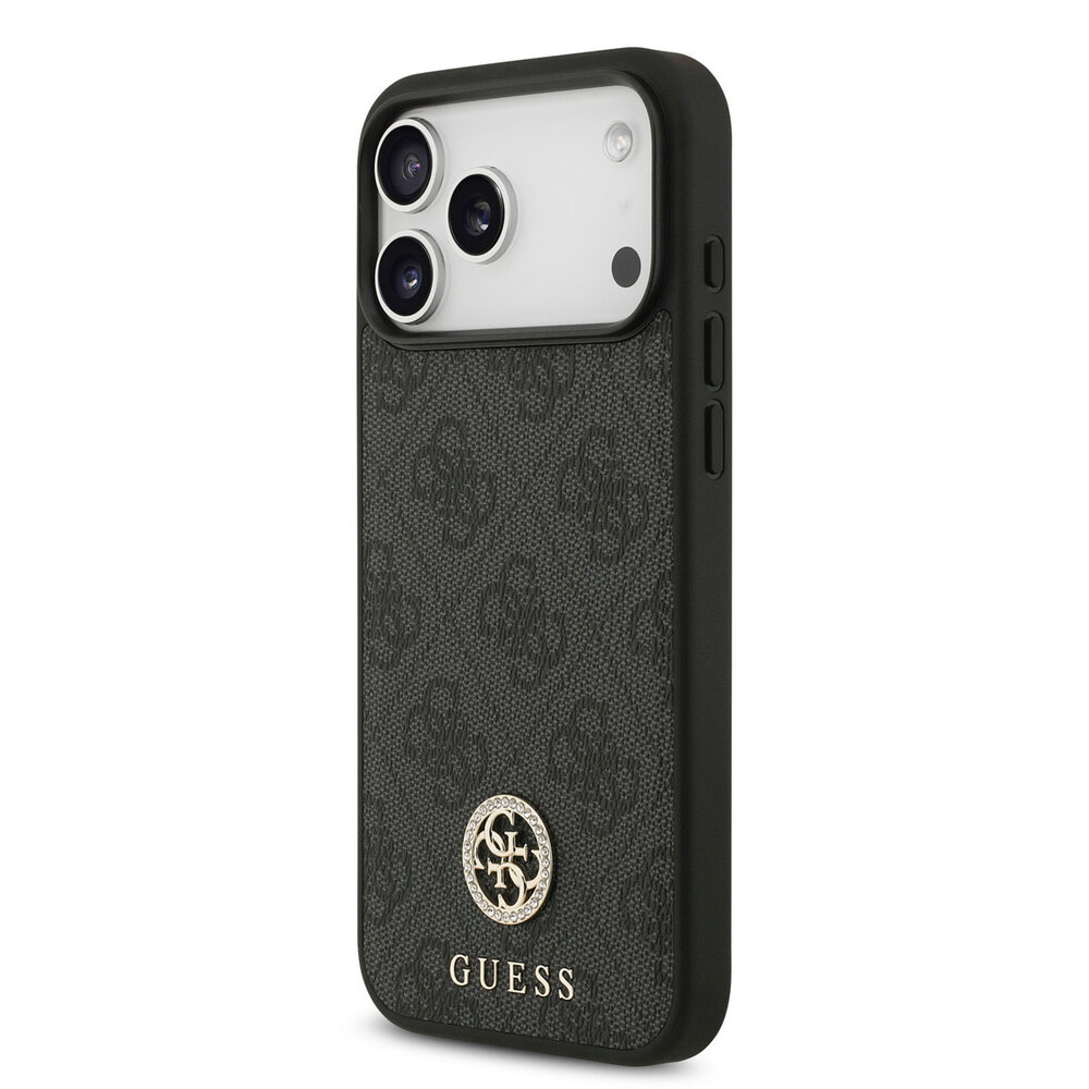 Guess Guess iPhone 17 Pro Max Backcover hoesje - MagSafe - 4G Strass Logo - Zwart