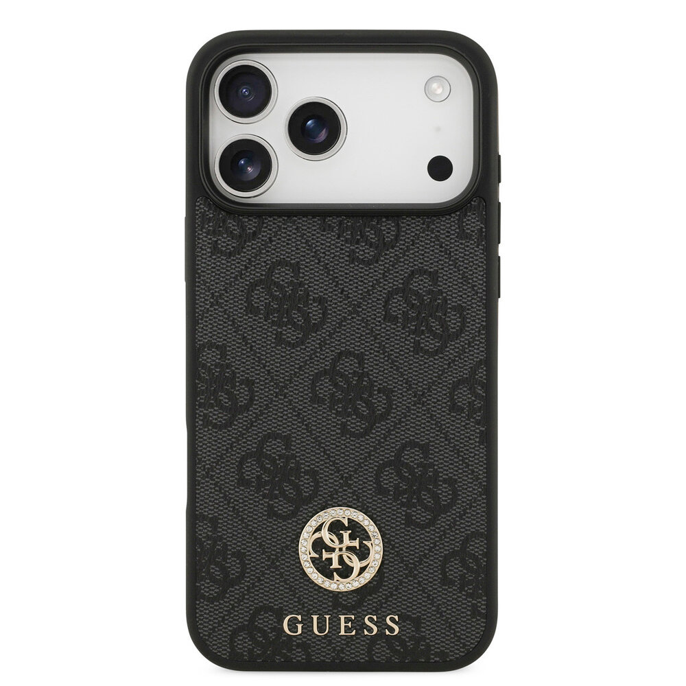 Guess Guess iPhone 17 Pro Max Back-Cover hul - MagSafe - 4G Strass Logo - Schwarz Guess Guess iPhone 17 Pro Max Back-Cover hul - MagSafe - 4G Strass Logo - Schwarz