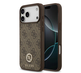Guess Guess iPhone 17 Pro Max Backcover hoesje - MagSafe - 4G Strass Logo - Bruin