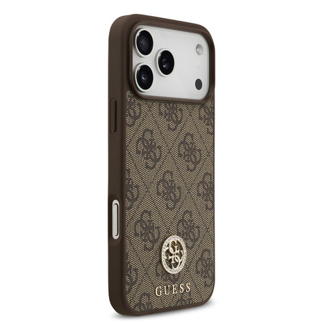 Guess Guess iPhone 17 Pro Max Back cover coque - Marron - MagSafe - 4G Strass Logo