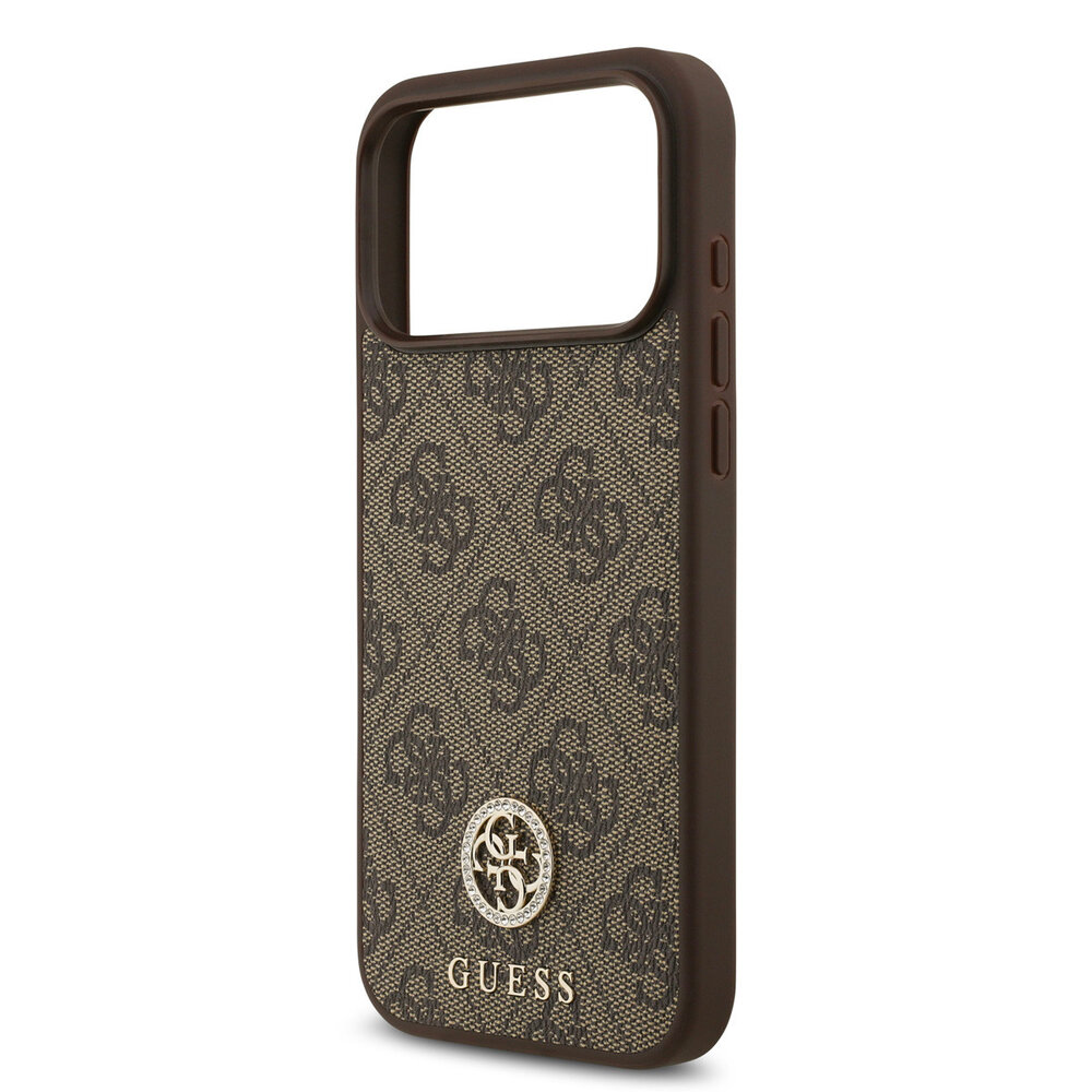 Guess Guess iPhone 17 Pro Max Back cover coque - Marron - MagSafe - 4G Strass Logo