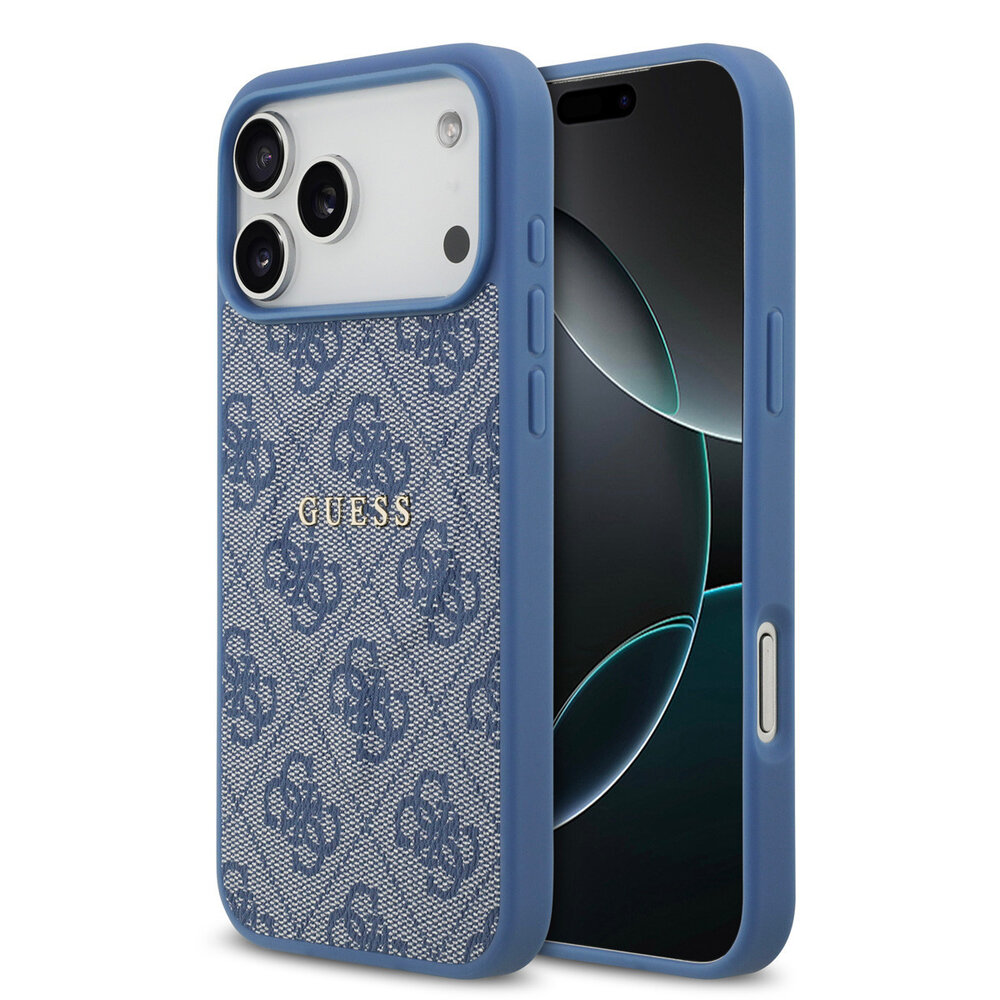 Guess Guess iPhone 17 Pro Max Backcover hoesje - Magsafe PU Leather - 4G Classic Logo - Blauw