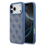 Guess Guess iPhone 17 Pro Max Backcover hoesje - Magsafe PU Leather - 4G Classic Logo - Blauw