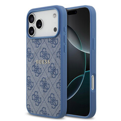 Guess iPhone 17 Pro Max Backcover hoesje - Magsafe PU Leather - 4G Classic Logo - Blauw