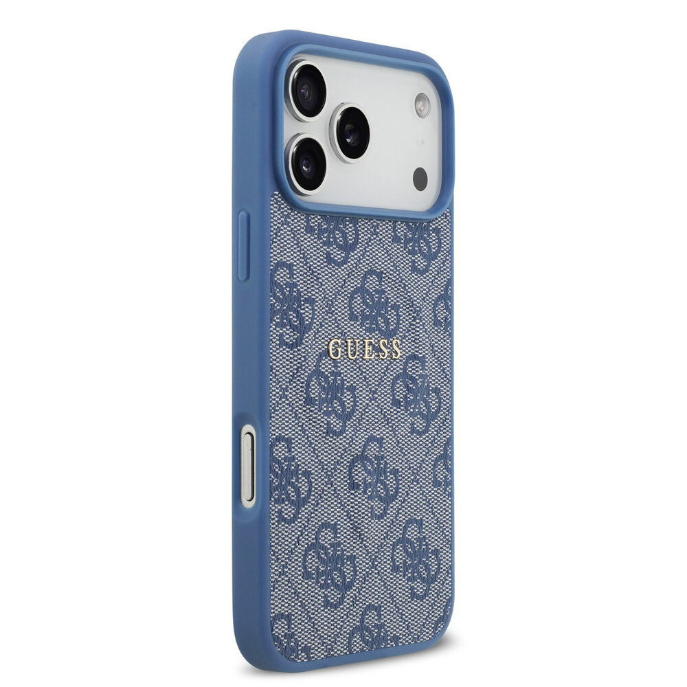 Guess Guess iPhone 17 Pro Max Backcover hoesje - Magsafe PU Leather - 4G Classic Logo - Blauw