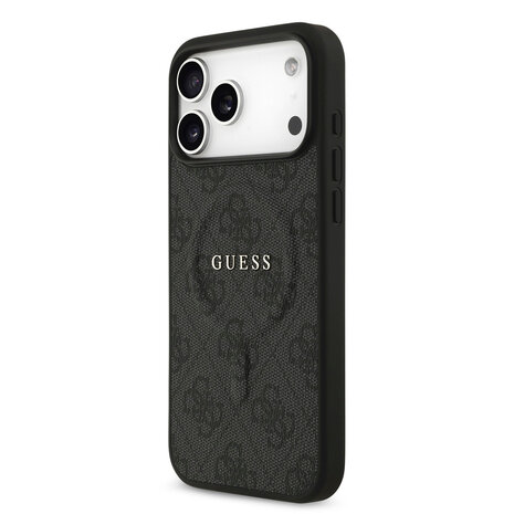 Guess Guess iPhone 17 Pro Max Backcover hoesje - Magsafe PU Leather - 4G Classic Logo - Zwart