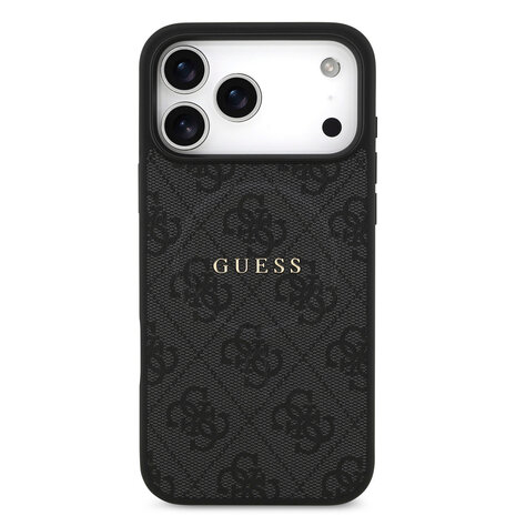 Guess Guess iPhone 17 Pro Max Backcover hoesje - Magsafe PU Leather - 4G Classic Logo - Zwart
