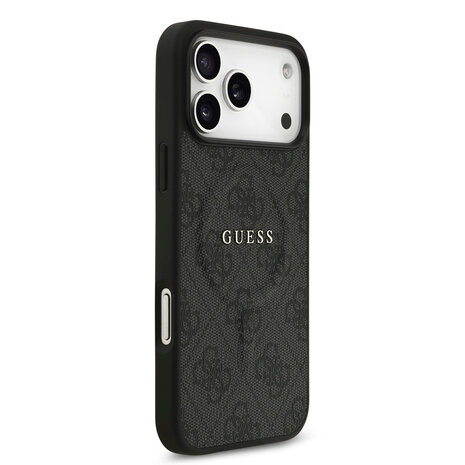 Guess Guess iPhone 17 Pro Max Back cover case - Magsafe PU Leather - 4G Classic Logo - Black