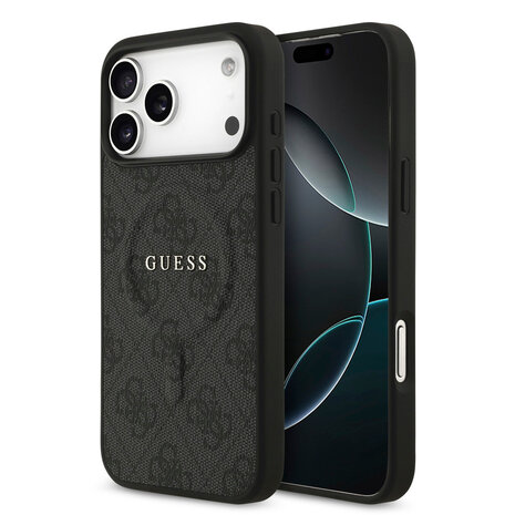 Guess Guess iPhone 17 Pro Max Back-Cover hul - Magsafe PU Leather - 4G Classic Logo - Schwarz Guess Guess iPhone 17 Pro Max Back-Cover hul - Magsafe PU Leather - 4G Classic Logo - Schwarz