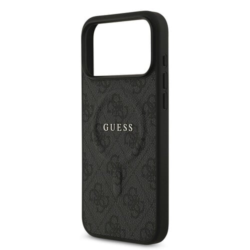 Guess Guess iPhone 17 Pro Max/iPhone 18 Pro Max Coque arrière MagSafe similicuir PU Logo 4G classique - Noir