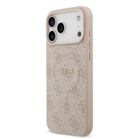 Guess Guess iPhone 17 Pro Max Backcover hoesje - Magsafe PU Leather - 4G Classic Logo - Roze