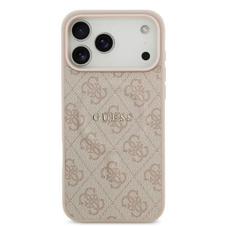 Guess Guess iPhone 17 Pro Max Back cover coque - Rose - Magsafe PU Leather - 4G Classic Logo