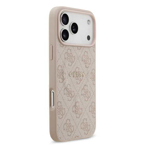Guess Guess iPhone 17 Pro Max Back cover coque - Rose - Magsafe PU Leather - 4G Classic Logo