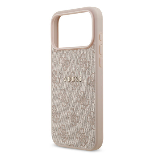 Guess Guess iPhone 17 Pro Max/iPhone 18 Pro Max Coque arrière MagSafe similicuir PU Logo 4G classique - Rose