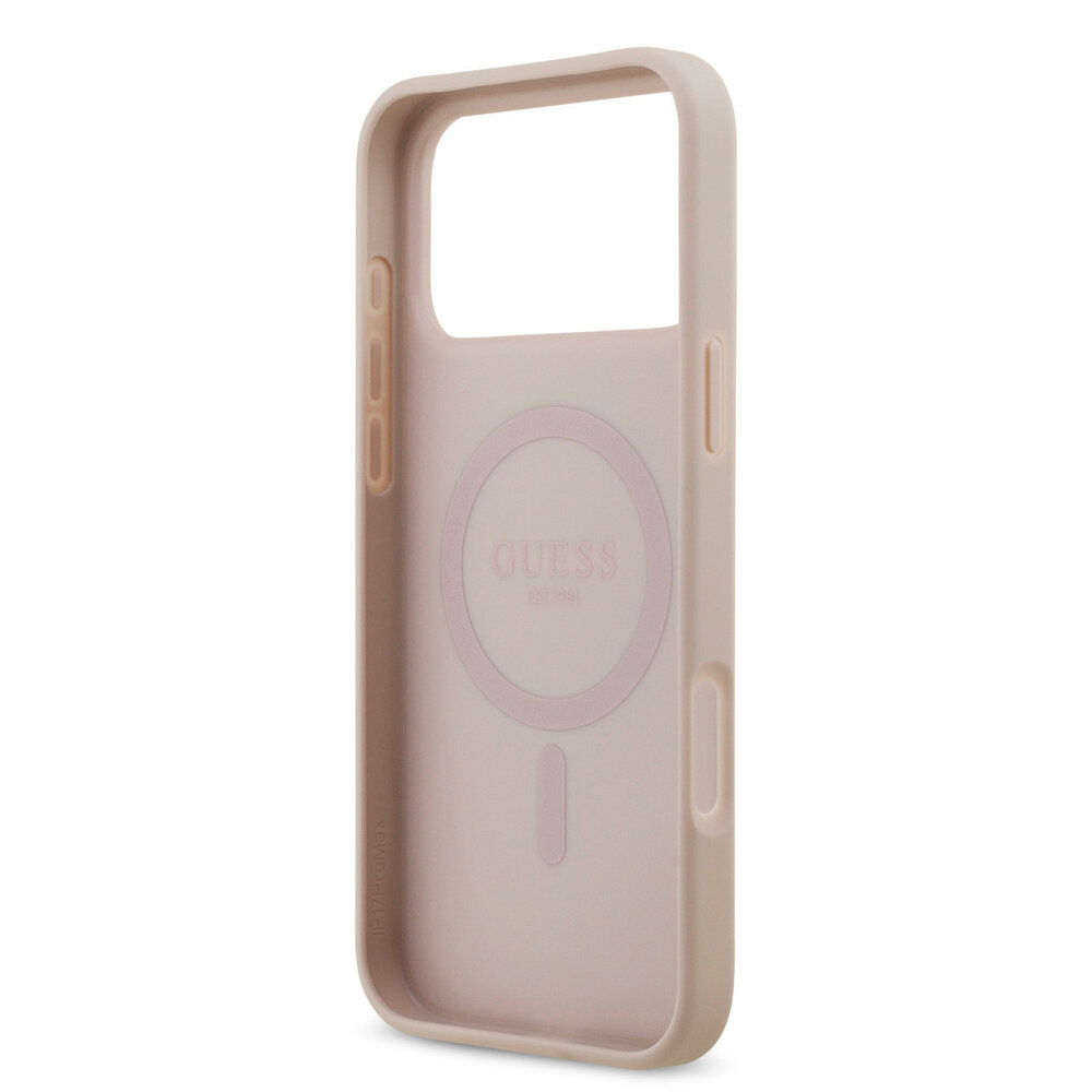 Guess Guess iPhone 17 Pro Max Back-Cover hul - Magsafe PU Leather - 4G Classic Logo - Rosa Guess Guess iPhone 17 Pro Max Back-Cover hul - Magsafe PU Leather - 4G Classic Logo - Rosa