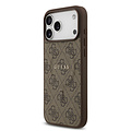 Guess Guess iPhone 17 Pro Max/iPhone 18 Pro Max Coque arrière MagSafe similicuir PU Logo 4G classique - Marron