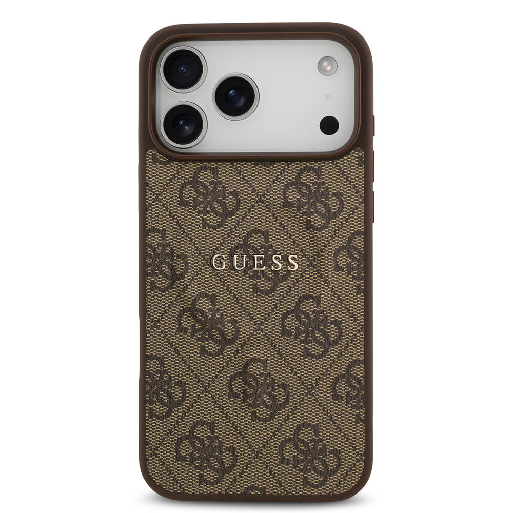 Guess Guess iPhone 17 Pro Max Back-Cover hul - Magsafe PU Leather - 4G Classic Logo - Braun Guess Guess iPhone 17 Pro Max Back-Cover hul - Magsafe PU Leather - 4G Classic Logo - Braun