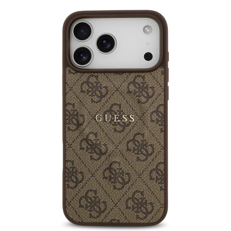 Guess Guess iPhone 17 Pro Max Back cover case - Magsafe PU Leather - 4G Classic Logo - Brown