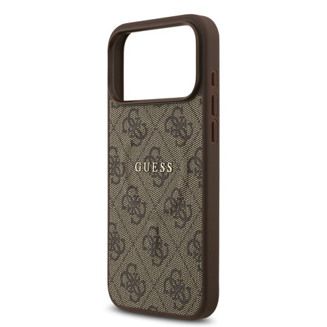 Guess Guess iPhone 17 Pro Max Back cover case - Magsafe PU Leather - 4G Classic Logo - Brown