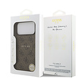 Guess Guess iPhone 17 Pro Max/iPhone 18 Pro Max Coque arrière MagSafe similicuir PU Logo 4G classique - Marron