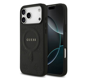 Guess Guess iPhone 17 Pro Max Back-Cover hul - Magsafe PU Leather - Peony Hot Stamp - Schwarz