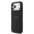 Guess Guess iPhone 17 Pro Max/iPhone 18 Pro Max Coque arrière MagSafe similicuir PU Motif pivoine estampé à chaud - Noir
