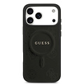 Guess Guess iPhone 17 Pro Max/iPhone 18 Pro Max Handyhülle MagSafe PU-Kunstleder Geprägtes Pfingstrosenmotiv - Schwarz