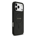 Guess Guess iPhone 17 Pro Max/iPhone 18 Pro Max Coque arrière MagSafe similicuir PU Motif pivoine estampé à chaud - Noir