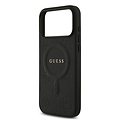 Guess Guess iPhone 17 Pro Max/iPhone 18 Pro Max Coque arrière MagSafe similicuir PU Motif pivoine estampé à chaud - Noir